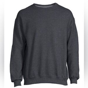 Athletic Works Men's XL Fleece Crewneck Sweatshirt Black Heather Casual Gym NWT